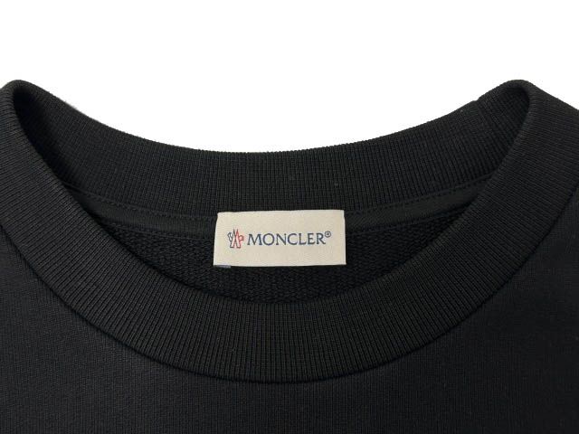 Moncler Maglia Girocollo Logo Patch Crew Neck Sweatshirt L Black — view 7