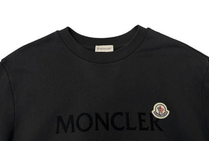 Moncler Maglia Girocollo Logo Patch Crew Neck Sweatshirt L Black — view 3