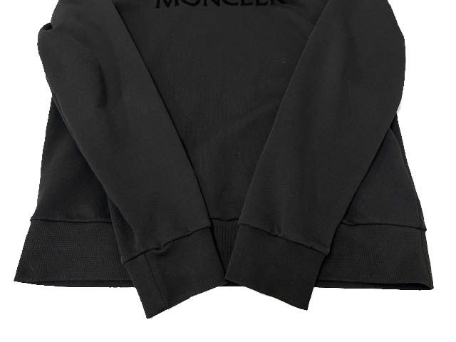 Moncler Maglia Girocollo Logo Patch Crew Neck Sweatshirt L Black — view 4