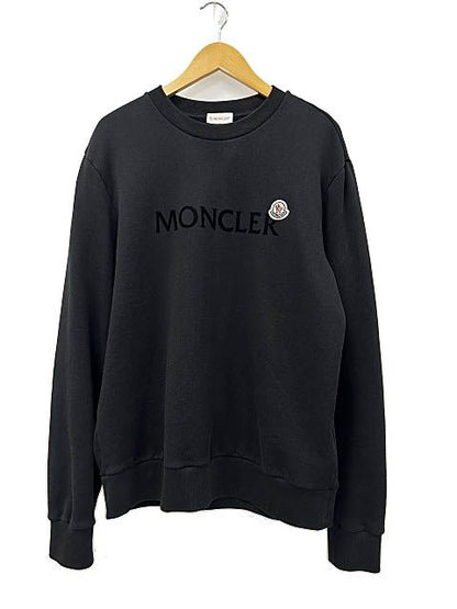 Moncler Maglia Girocollo Logo Patch Crew Neck Sweatshirt L Black
