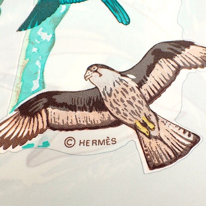 Hermes Carre 90 la Vie Precieuse de la Mediterranee Scarf Silk Light Blue — view 5