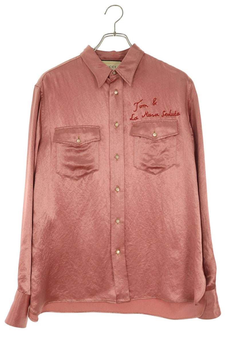 Gucci Stitch Silk Long Sleeve Shirt 44