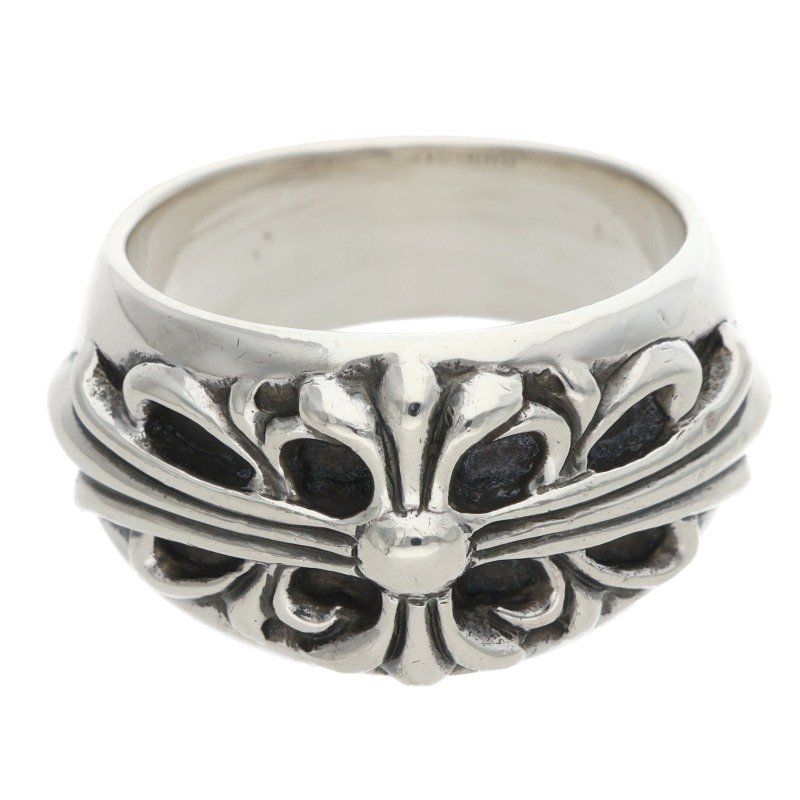 Chrome Hearts Flrl Crs Floral Cross Silver Ring