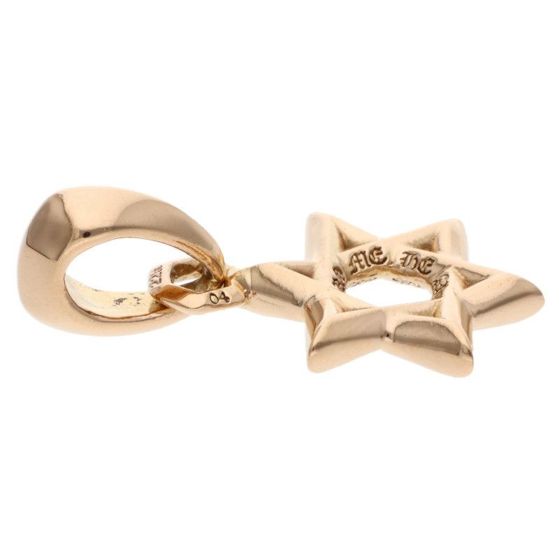 Chrome Hearts 22k Star of David Charm Gold Necklace Top — view 5