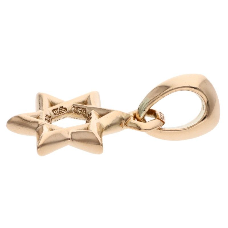 Chrome Hearts 22k Star of David Charm Gold Necklace Top — view 4