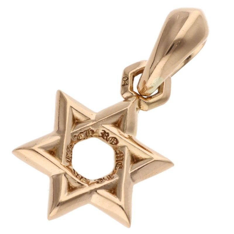 Chrome Hearts 22k Star of David Charm Gold Necklace Top