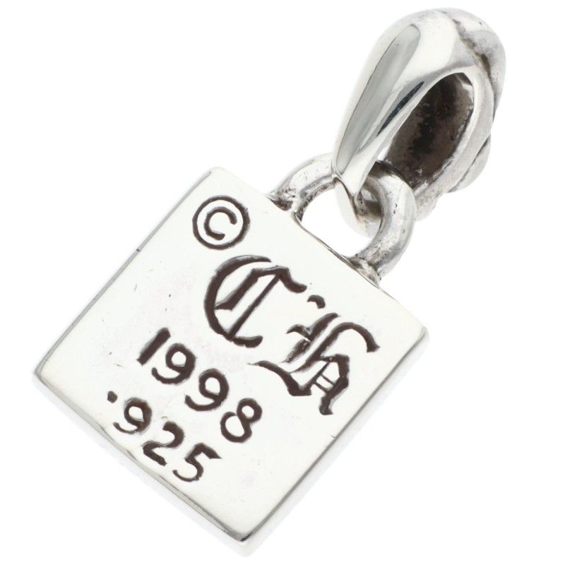 Chrome Hearts Framed CH Plus 1 Saffiano Charm Silver Necklace Top — view 2