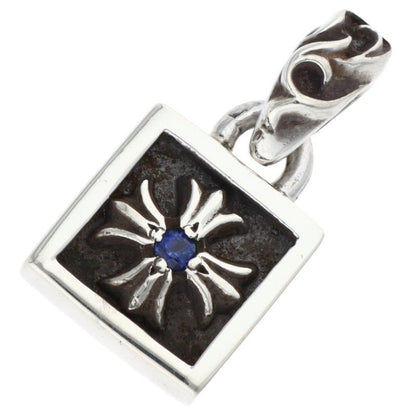 Chrome Hearts Framed CH Plus 1 Saffiano Charm Silver Necklace Top