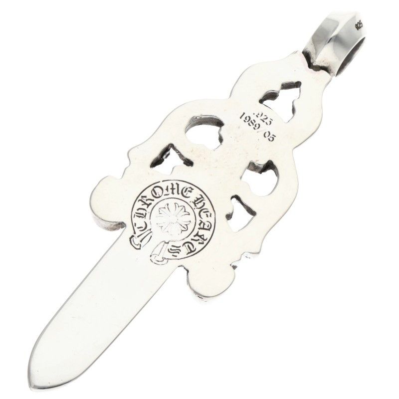 Chrome Hearts Large Dagger Pendant Silver Necklace — view 2