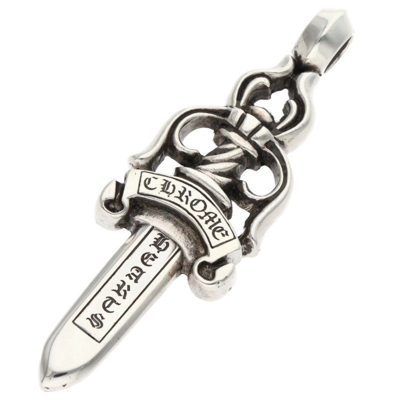 Chrome Hearts Large Dagger Pendant Silver Necklace