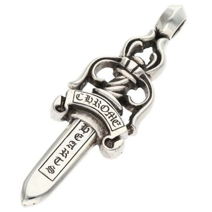 Chrome Hearts Large Dagger Pendant Silver Necklace