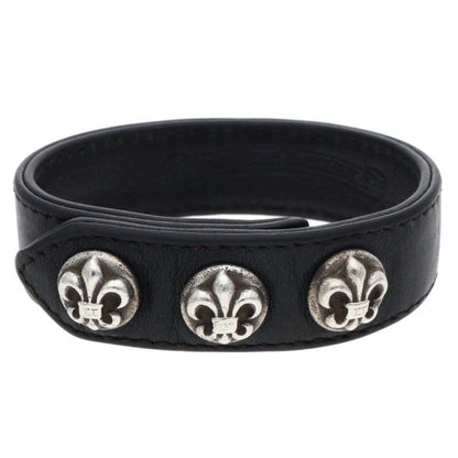 Chrome Hearts BS 3 Buttons 2 Snaps Leather Bracelet