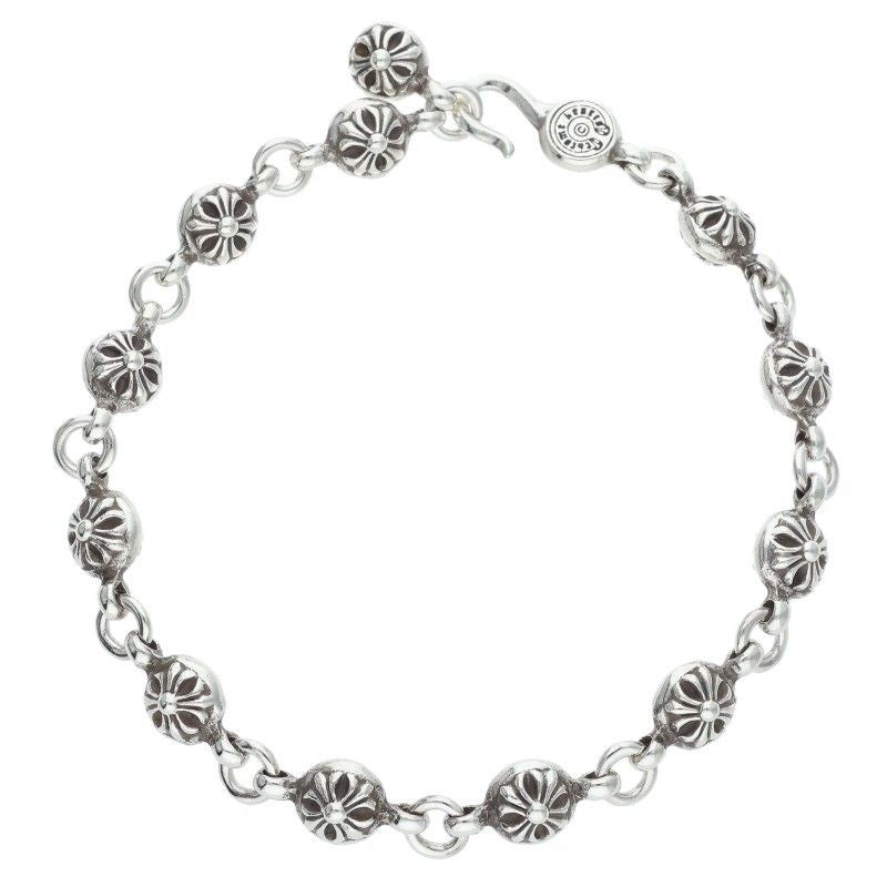 Chrome Hearts No1 Ball 1 Cross Silver Bracelet