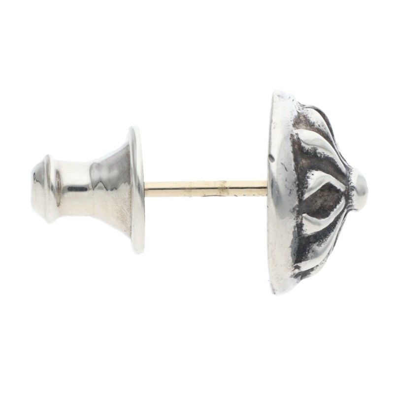 Chrome Hearts Stud Crsbll Cross Ball Silver Earrings — view 3