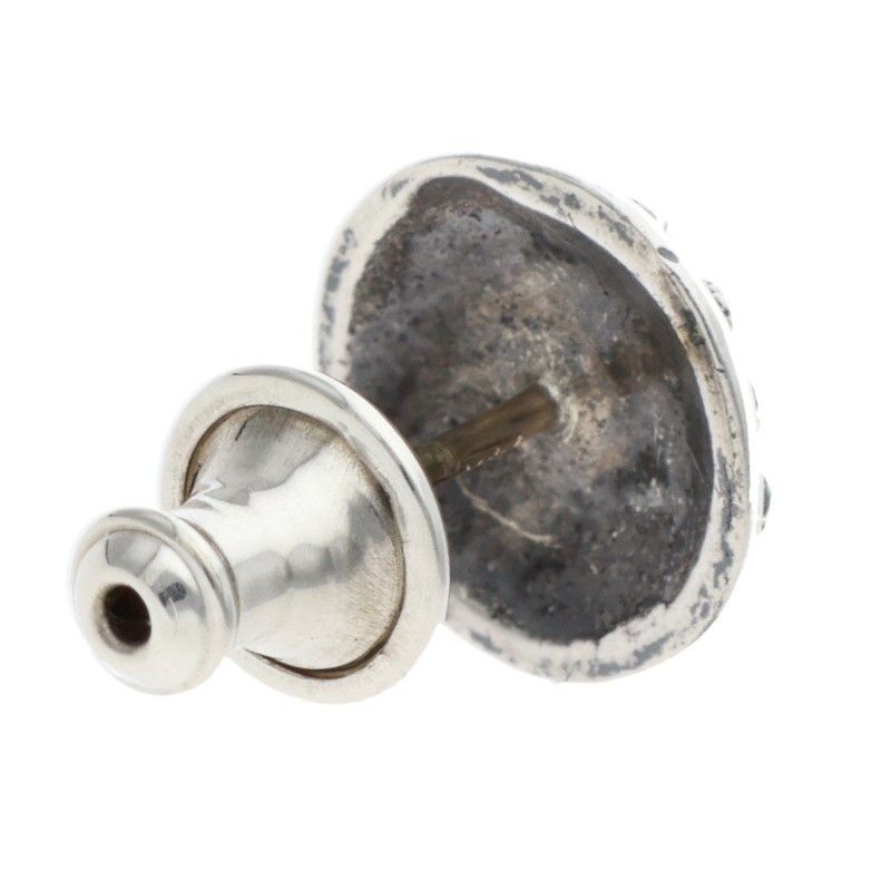 Chrome Hearts Stud Crsbll Cross Ball Silver Earrings — view 2