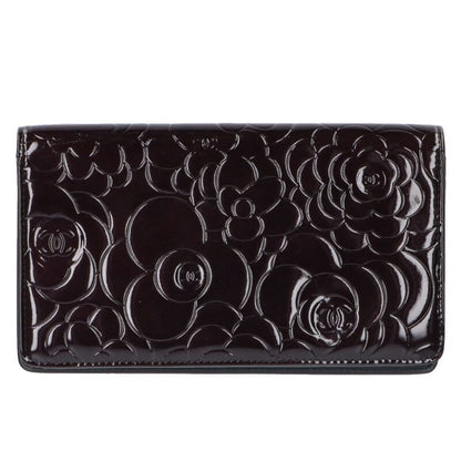 Chanel Camellia CC Logo Enamel Patent Leather Wallet — view 2