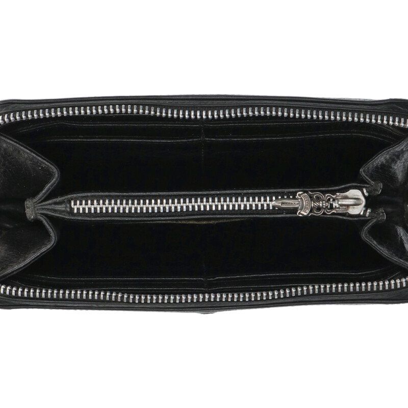 Chrome Hearts Rec Zip BS Decoration Round Zip Leather Wallet — view 3