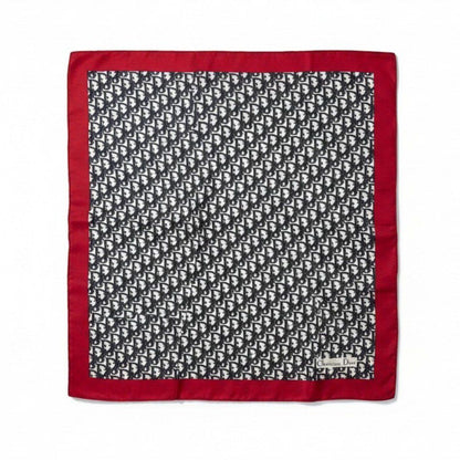 Dior Scarf Bandana Trotter Pattern Red Navy Cotton