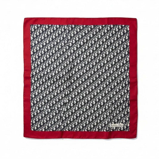 Dior Scarf Bandana Trotter Pattern Red Navy Cotton