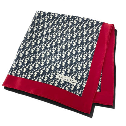 Dior Scarf Bandana Trotter Pattern Red Navy Cotton — view 6
