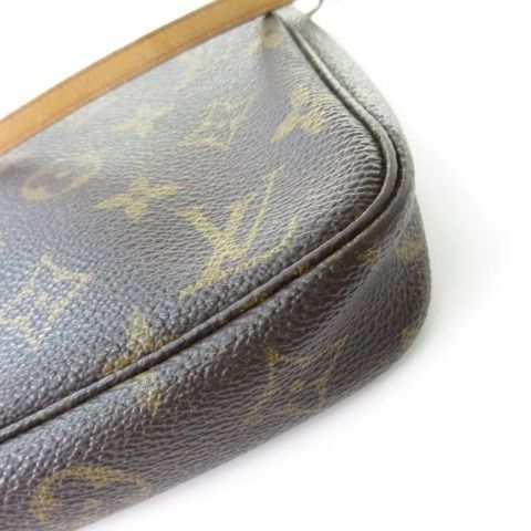 Louis Vuitton Monogram Pochette Pouch Handbag Brown — view 8