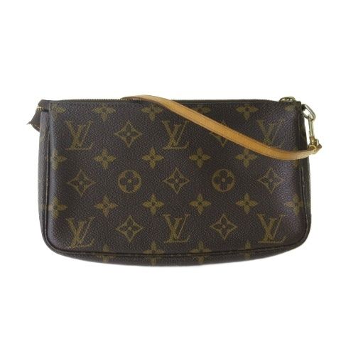 Louis Vuitton Monogram Pochette Pouch Handbag Brown