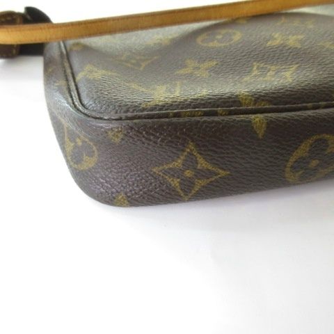 Louis Vuitton Monogram Pochette Pouch Handbag Brown — view 7