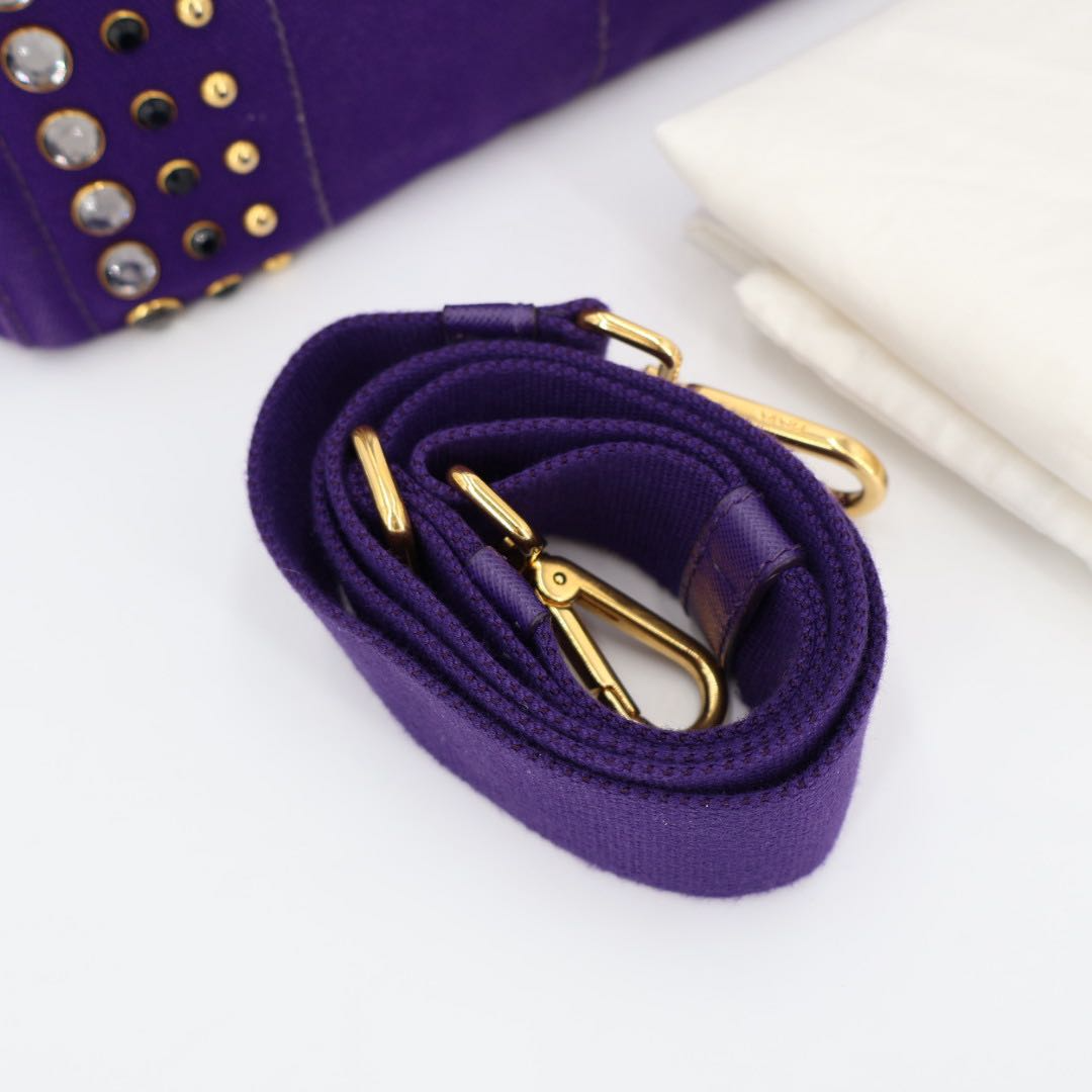 Prada Canapa 2-Way Handbag with Bijou — view 2