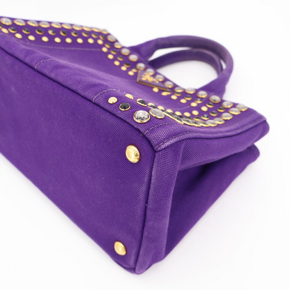 Prada Canapa 2-Way Handbag with Bijou — view 9