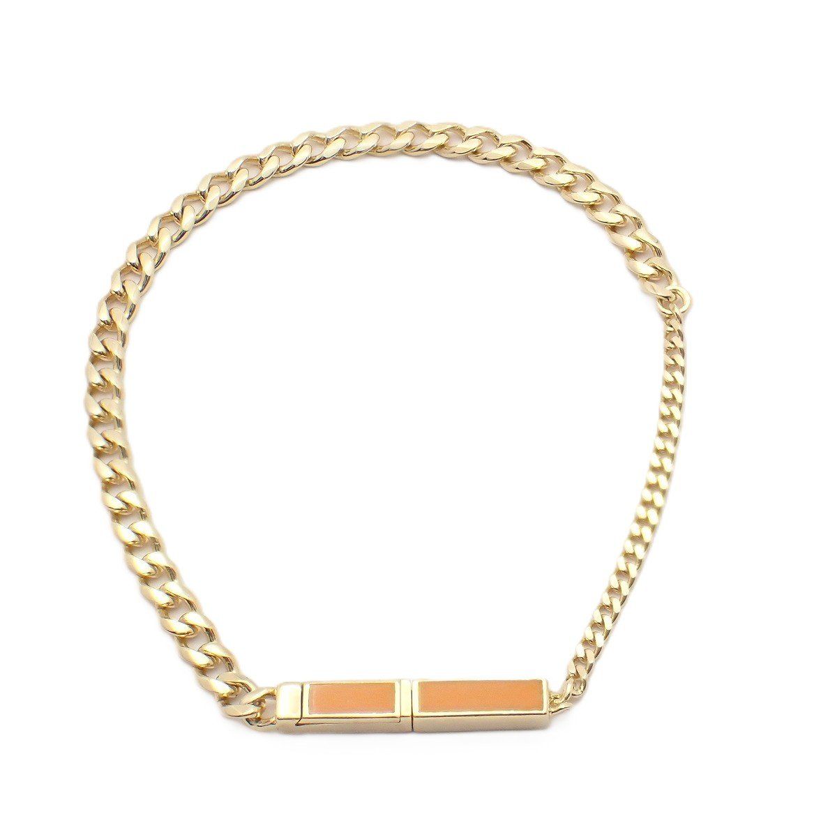 Bottega Veneta ID Chain Bracelet 925 Sterling Silver Gold Orange