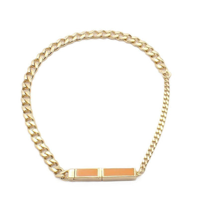 Bottega Veneta ID Chain Bracelet 925 Sterling Silver Gold Orange