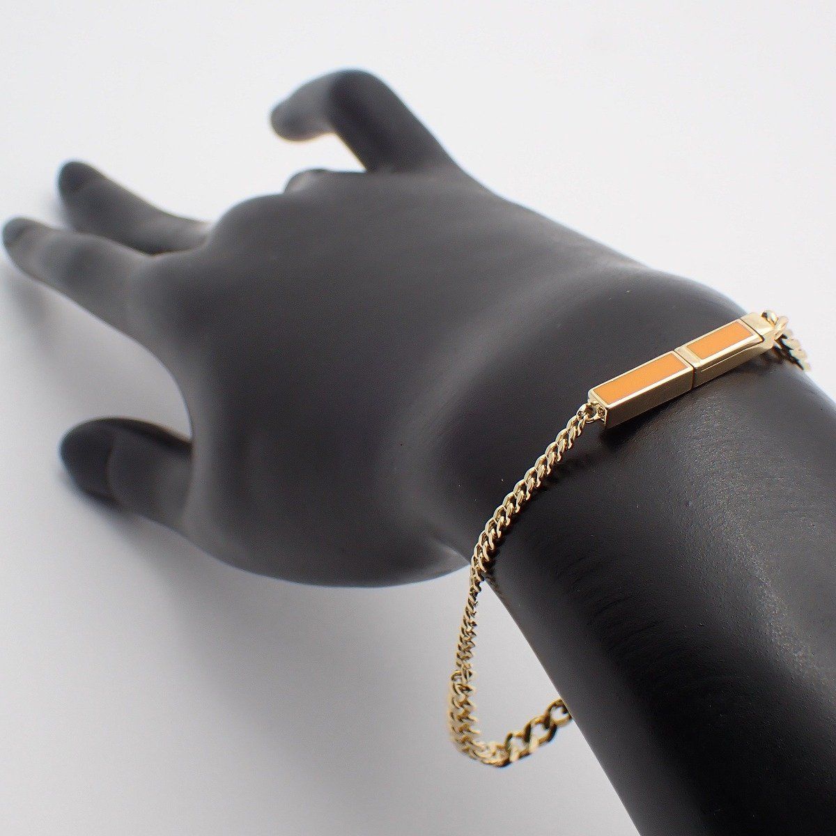 Bottega Veneta ID Chain Bracelet 925 Sterling Silver Gold Orange — view 6