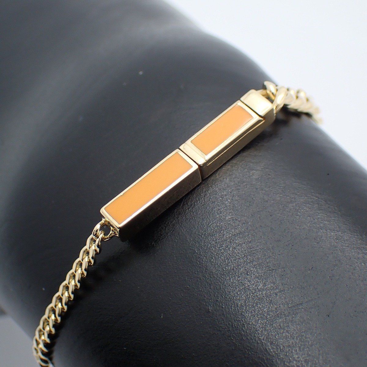 Bottega Veneta ID Chain Bracelet 925 Sterling Silver Gold Orange — view 5