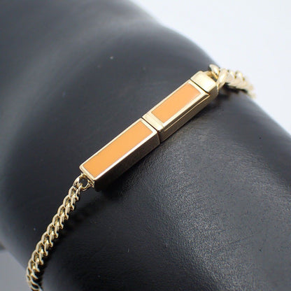 Bottega Veneta ID Chain Bracelet 925 Sterling Silver Gold Orange — view 5