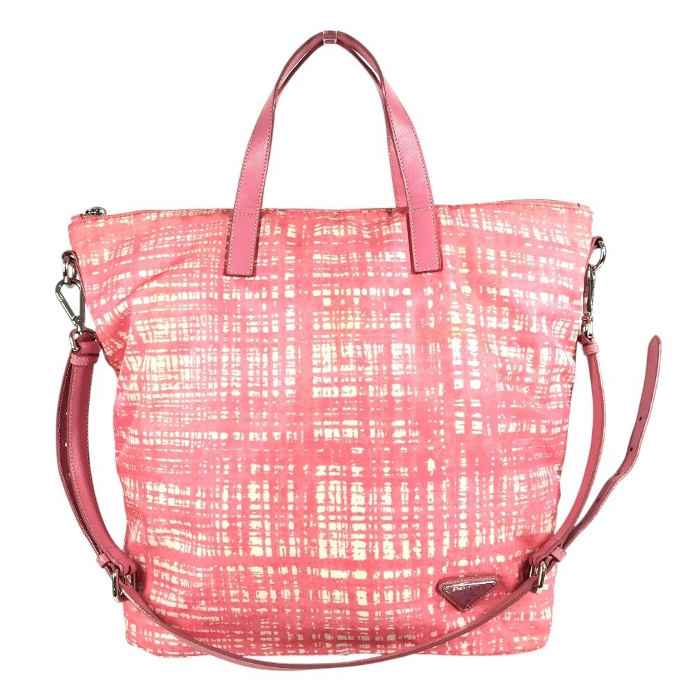 Prada Shoulder Bag Nylon Leather Pink