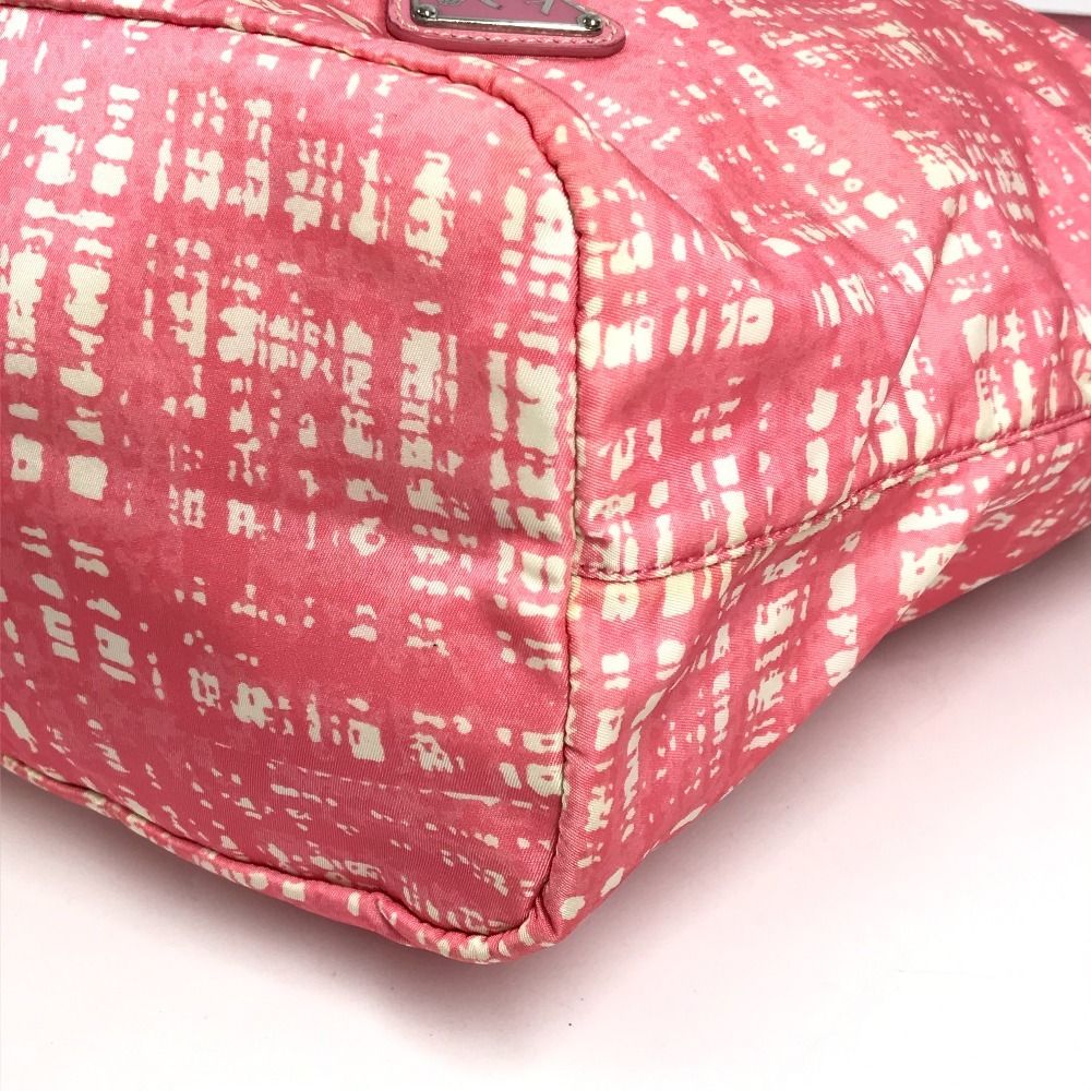 Prada Shoulder Bag Nylon Leather Pink — view 6
