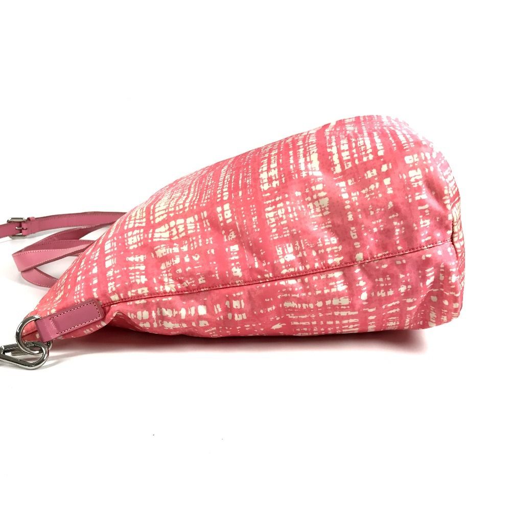 Prada Shoulder Bag Nylon Leather Pink — view 4