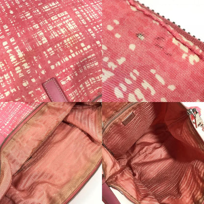 Prada Shoulder Bag Nylon Leather Pink — view 8