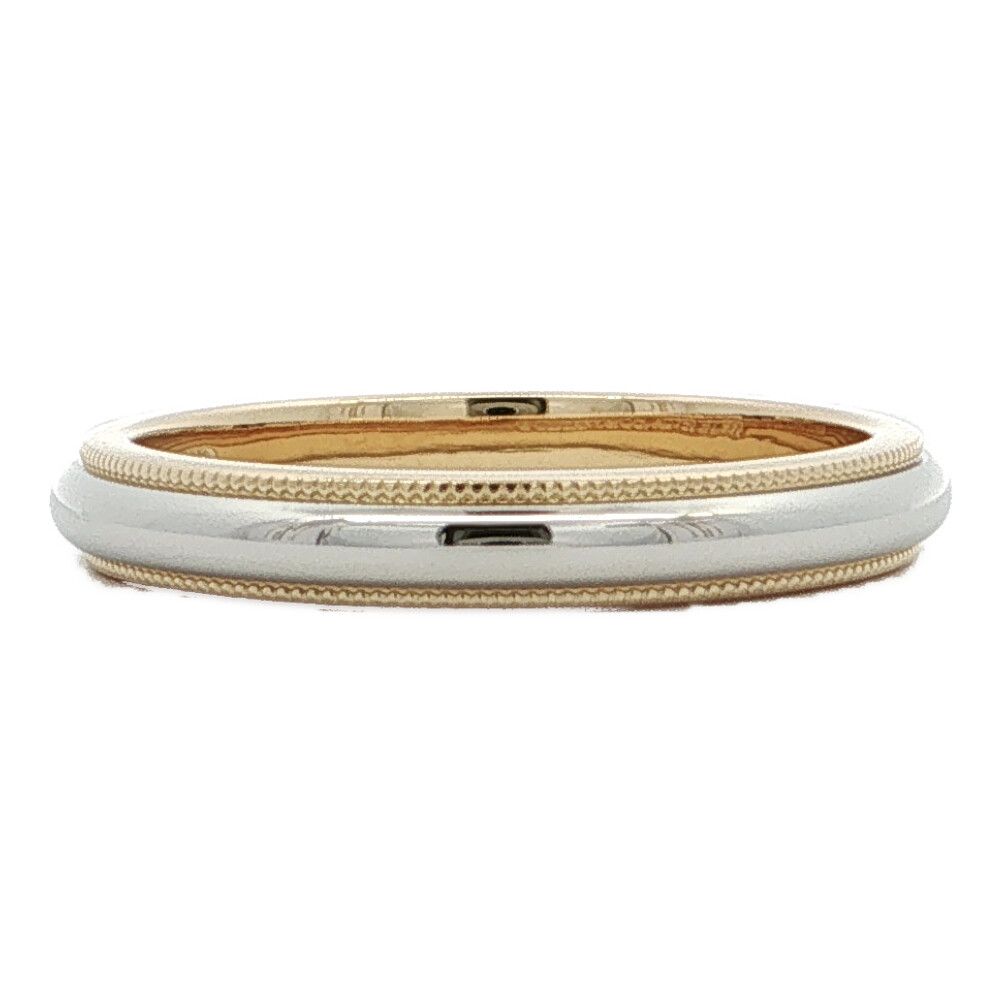 Tiffany & Co Mill Gray Band Ring 18k 750 k 59 Gold Platinum
