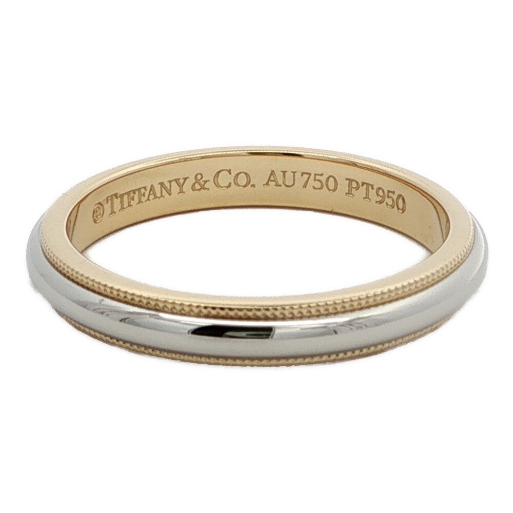 Tiffany & Co Mill Gray Band Ring 18k 750 k 59 Gold Platinum