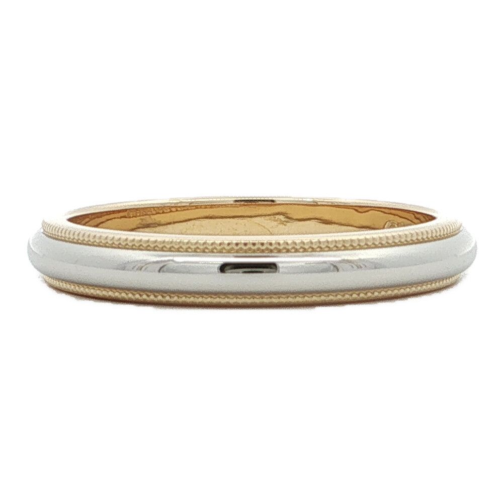 Tiffany & Co Mill Gray Band Ring 18k 750 k 59 Gold Platinum