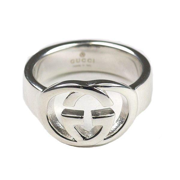 Gucci Interlocking Ring Silver Polished