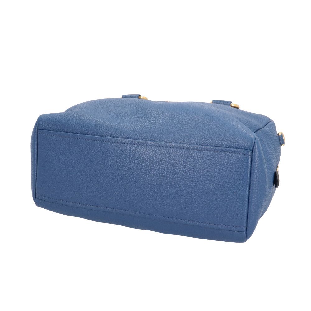 Prada Mini Boston Vitello Phoenix Shoulder Bag Leather Blue — view 5