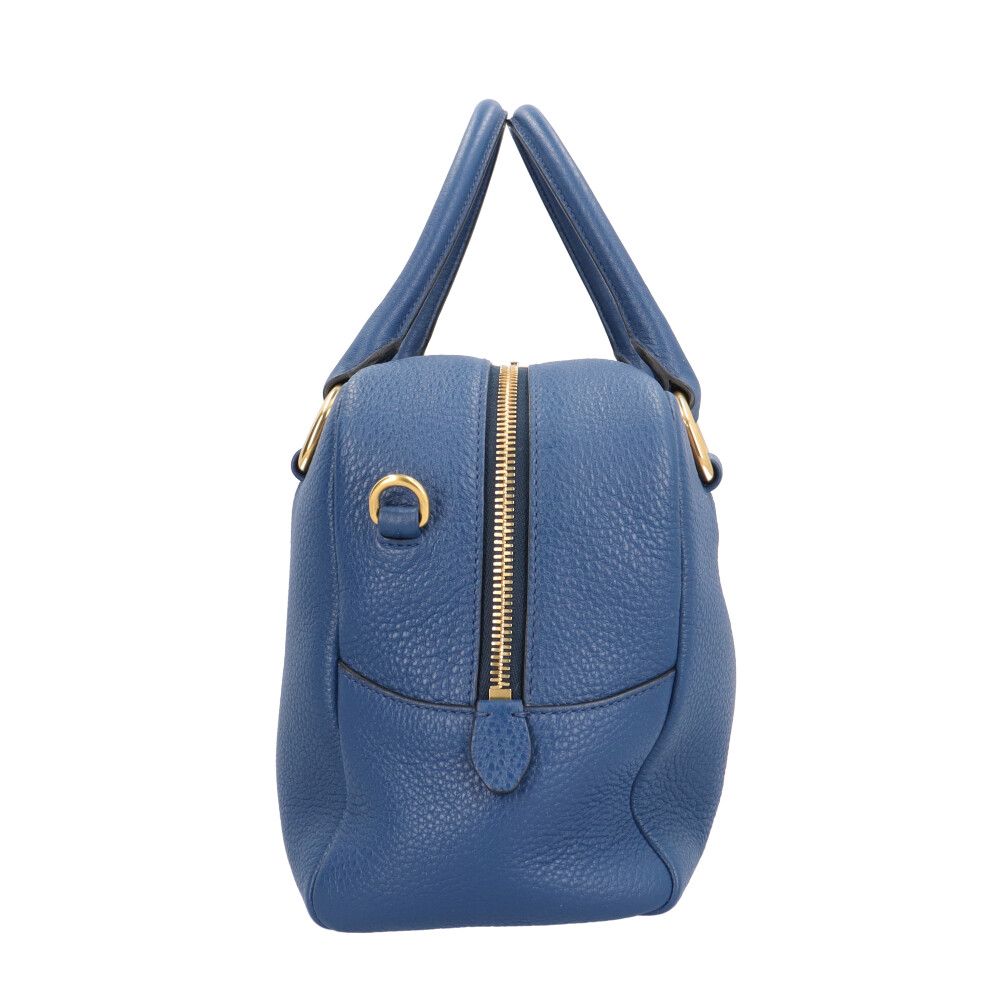 Prada Mini Boston Vitello Phoenix Shoulder Bag Leather Blue — view 4