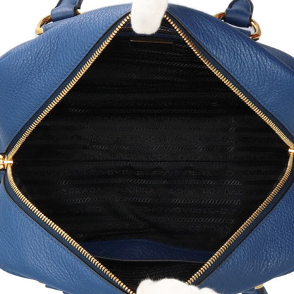 Prada Mini Boston Vitello Phoenix Shoulder Bag Leather Blue — view 6
