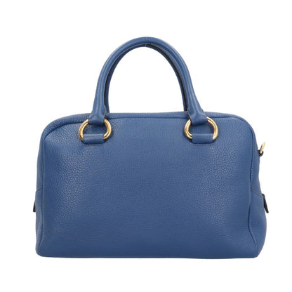 Prada Mini Boston Vitello Phoenix Shoulder Bag Leather Blue — view 3