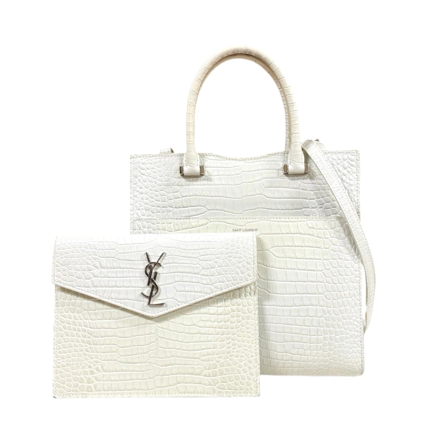 Saint Laurent Uptown Small Shoulder Bag White — view 2