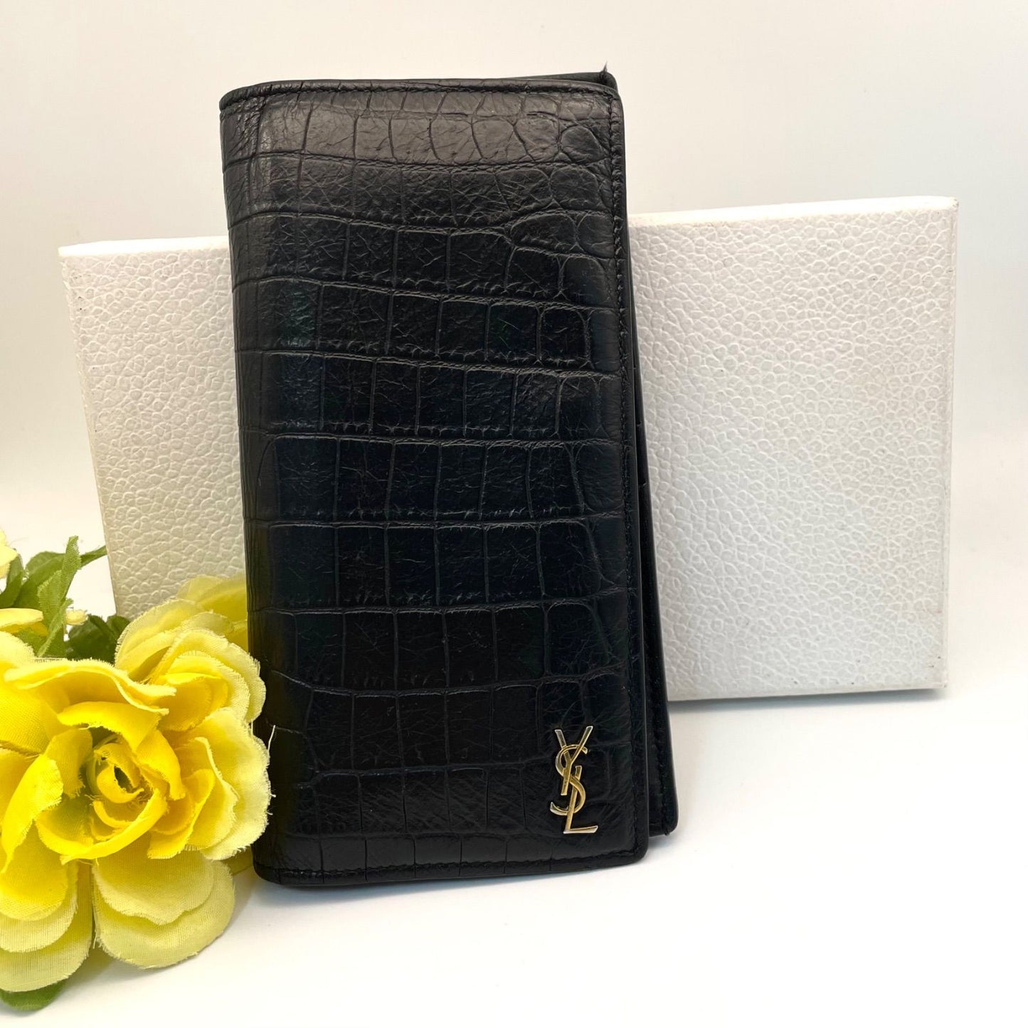 Saint Laurent Wallet Bifold Croco