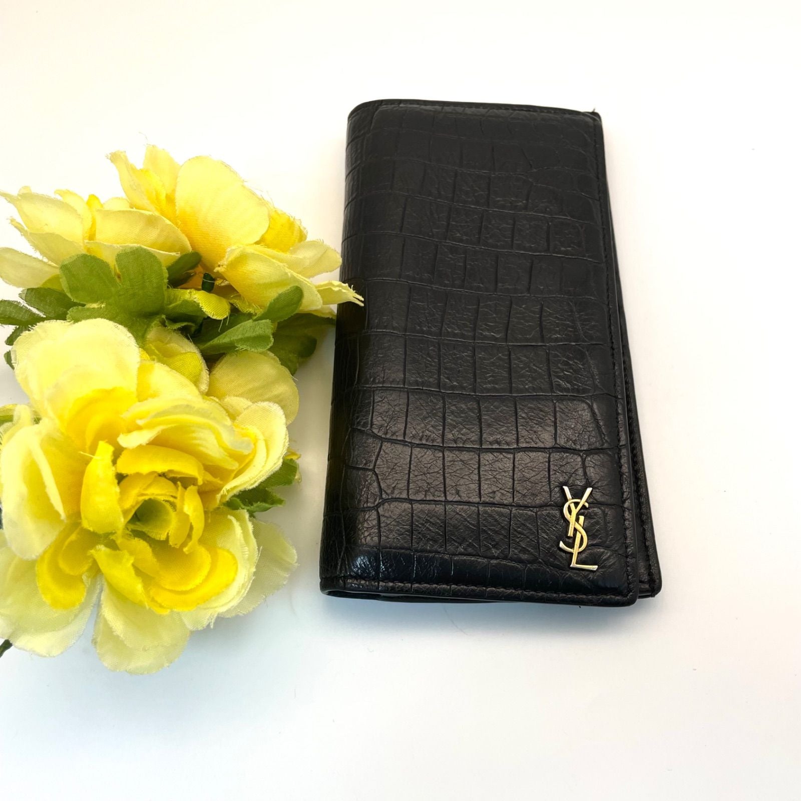 Saint Laurent Wallet Bifold Croco — view 2