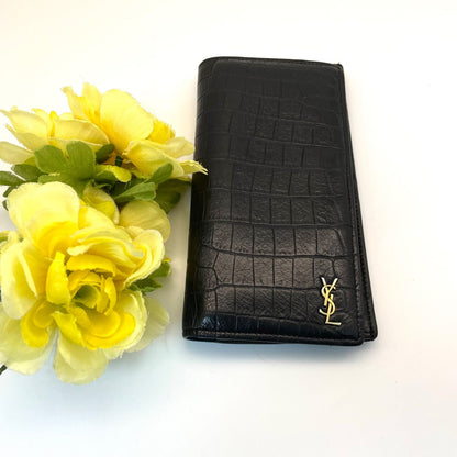 Saint Laurent Wallet Bifold Croco — view 2